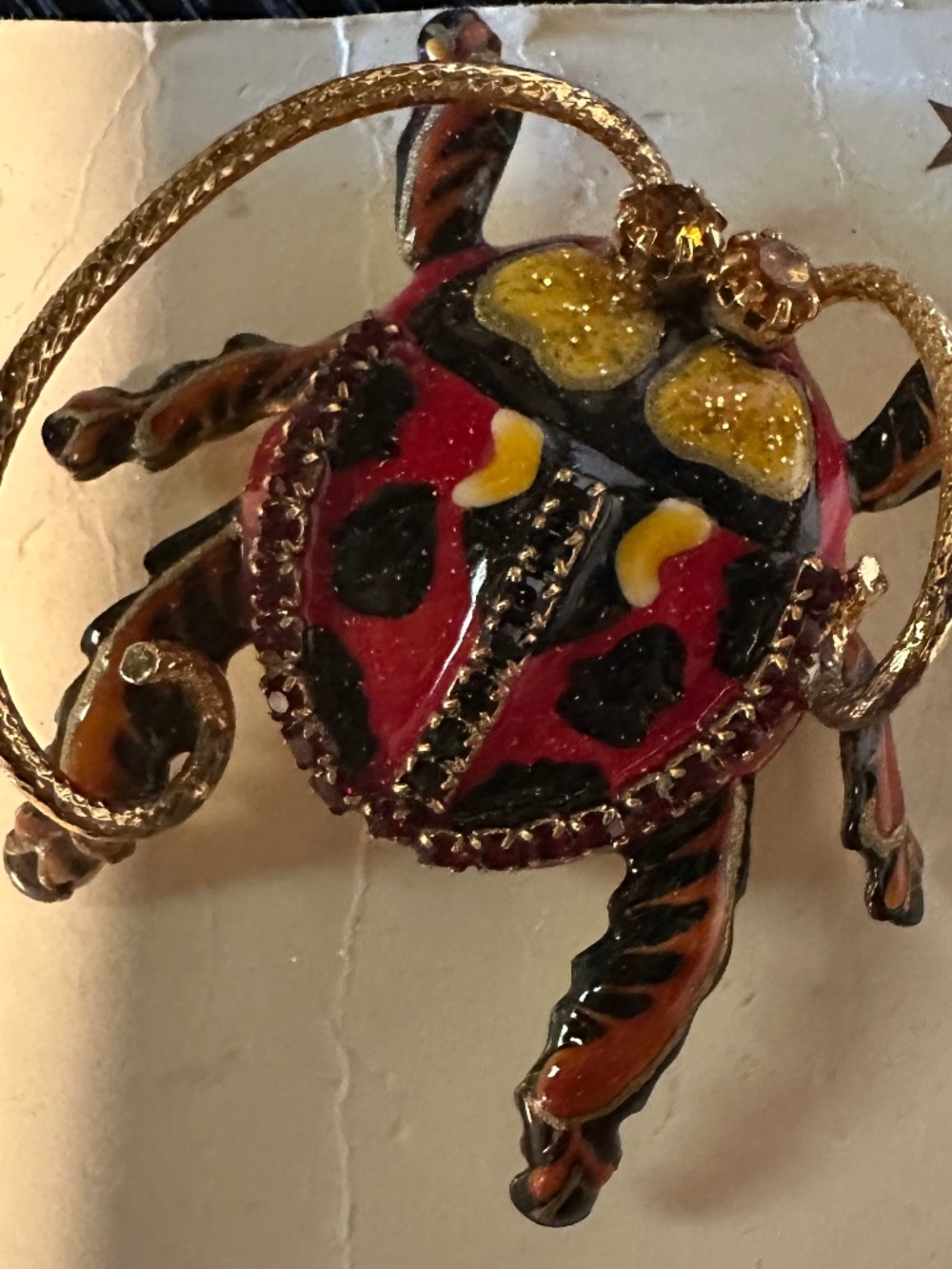 Vintage Lunch at the Ritz "Bug Bisque" earrings, new on original 90's card